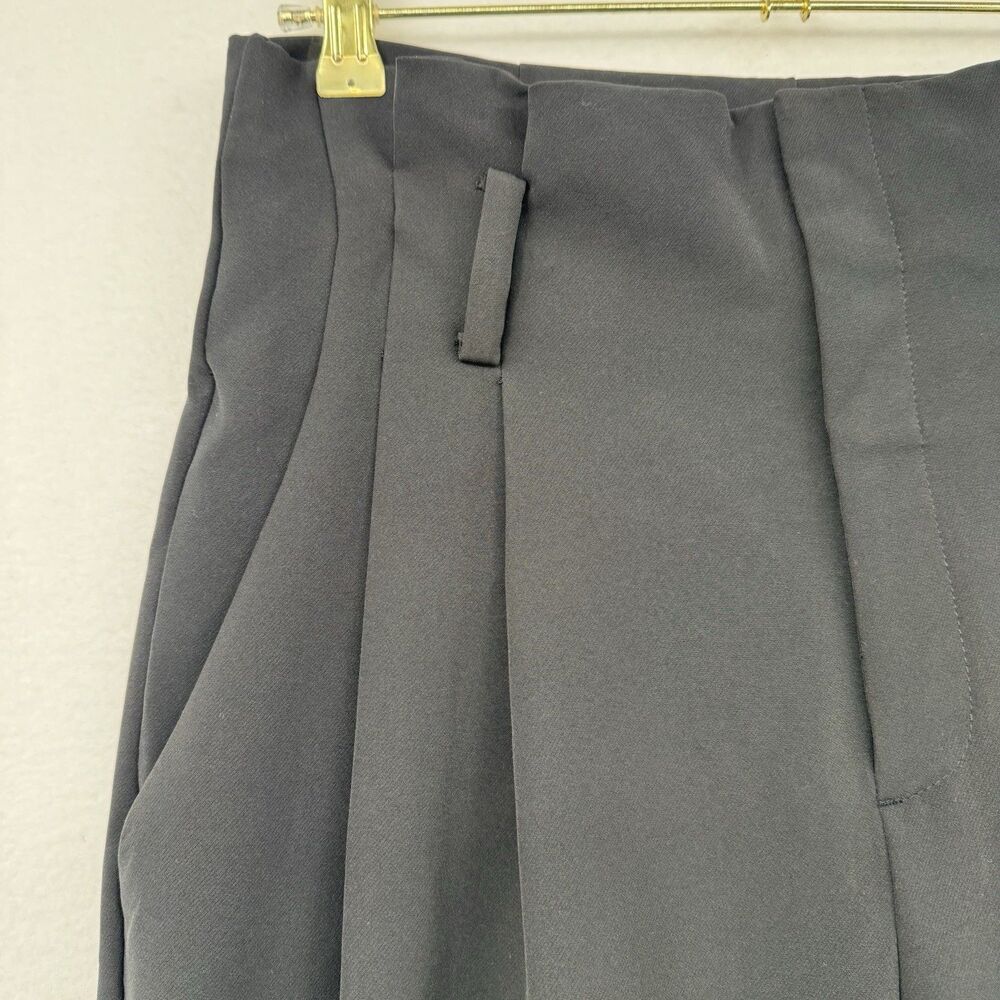 And Easy Wide Leg Cropped Pants Black Stretch Minimalist Preppy Workwear Size 10 - Picture 4 of 11